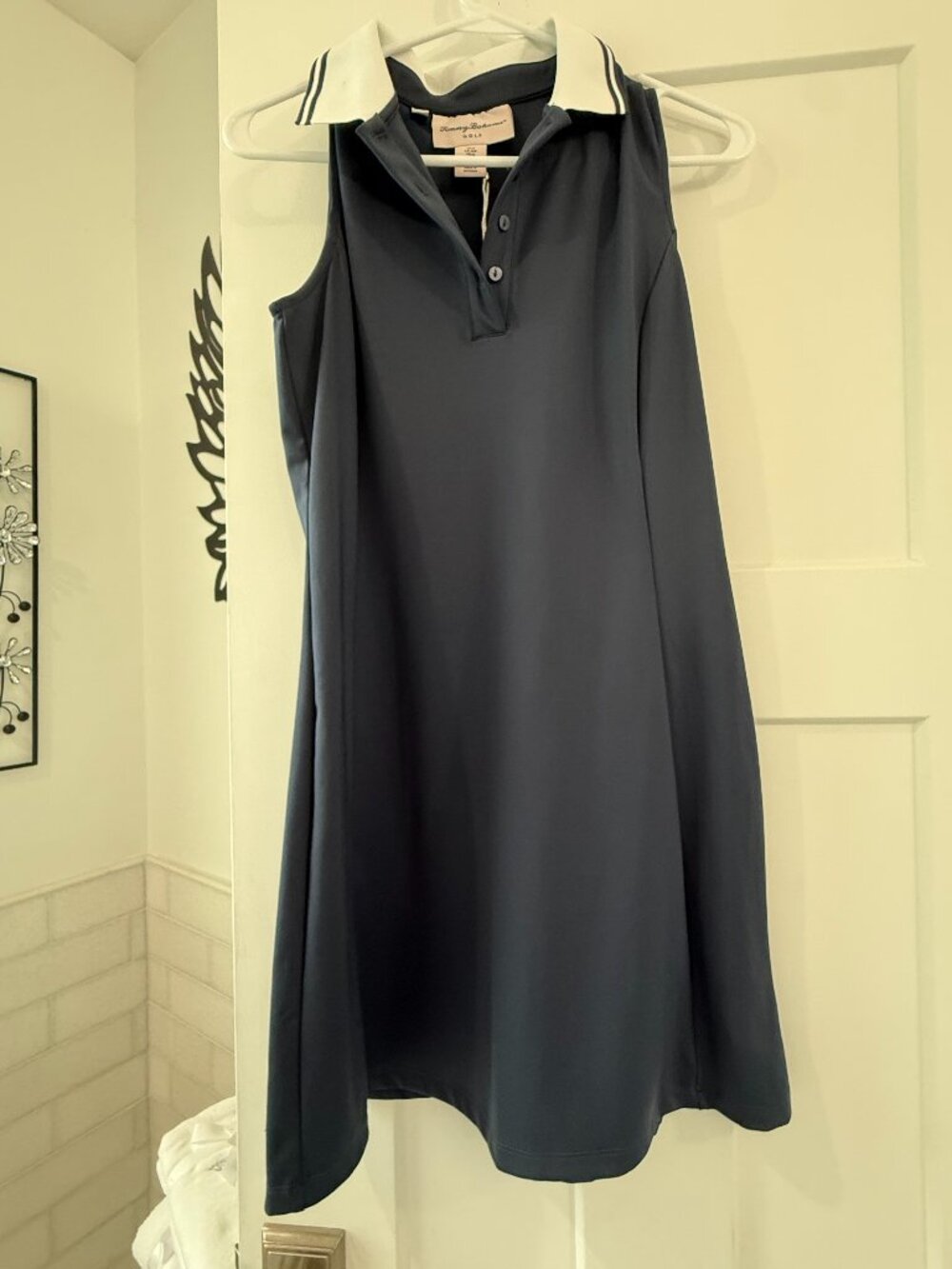 New Tommy Bahama Golf sleeveless dress. Navy with bright white trim.